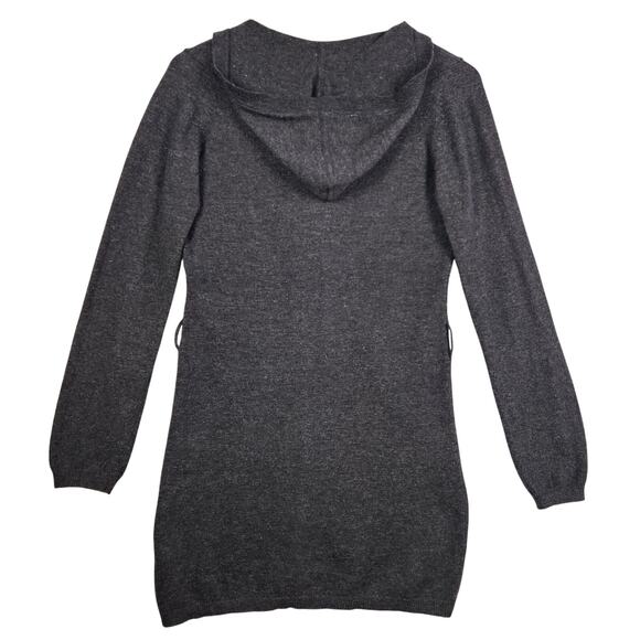 BCBGMAXAZRIA Hooded Cardigan Sweater Women M Gray Wool Cashmere Angora - Picture 2 of 13